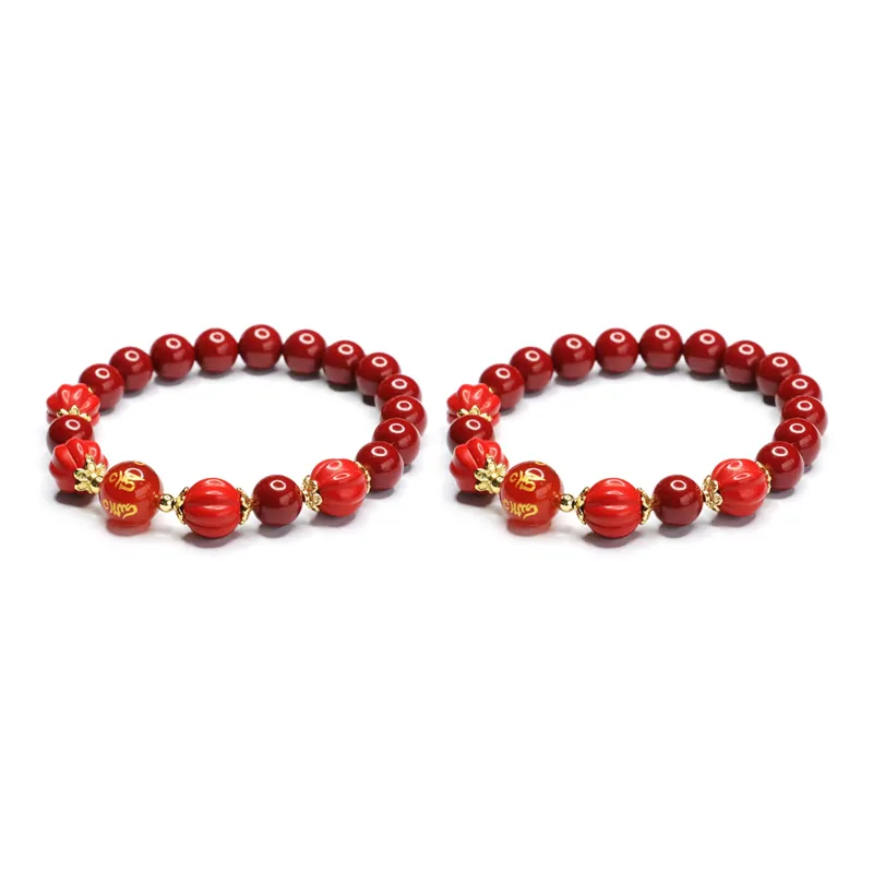 MIDNIGHT MOMENT Reconstructed Cinnabar Jade Bracelets Unisex-5