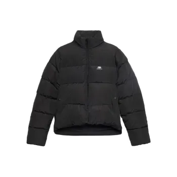 Balenciaga Women'ss C Shape Puffer Jacket Black/White Logo