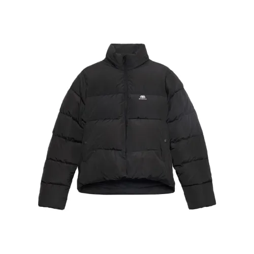 Balenciaga Women'ss C Shape Puffer Jacket Black/White Logo