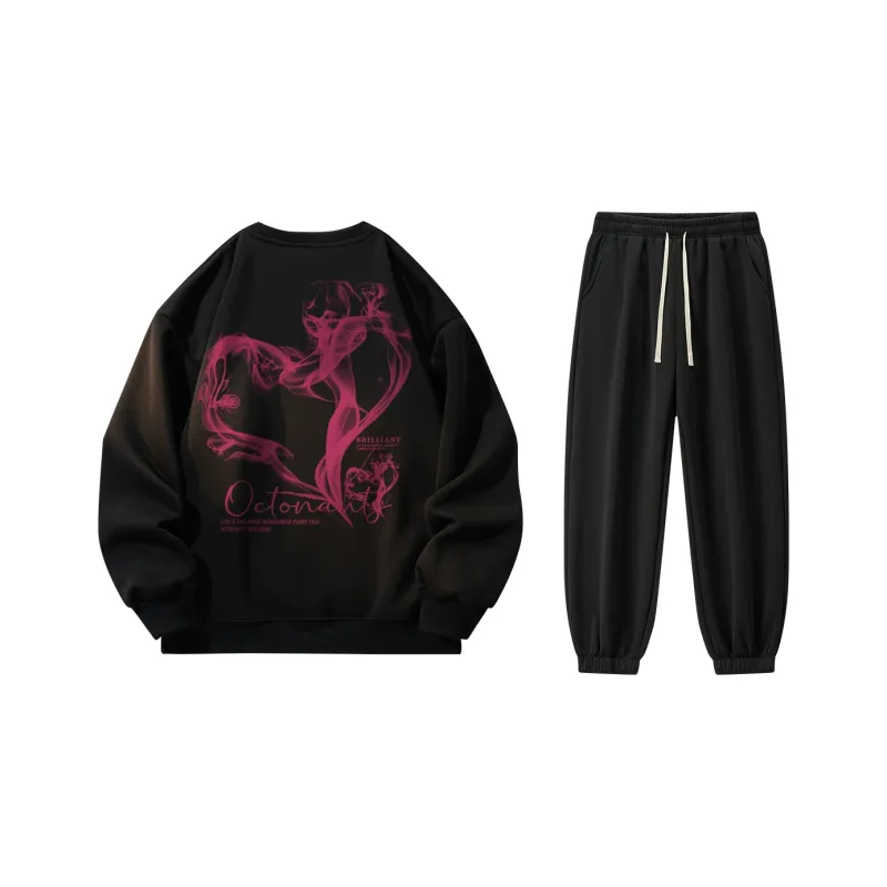 Small Columns Under The Sea Sweatshirt Set Unisex-20