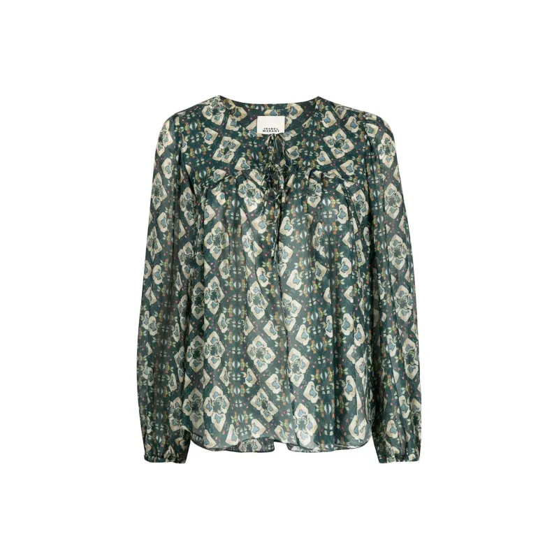 ISABEL MARANT Graphic Print Long Sleeved Top-0