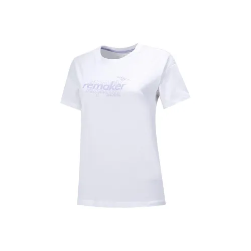 QIAODAN Drop Shoulder Sleeve T-Shirt Women's Jordan White