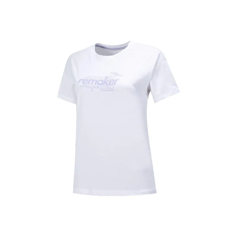 QIAODAN Drop Shoulder Sleeve T Shirt Women's Jordan White-0