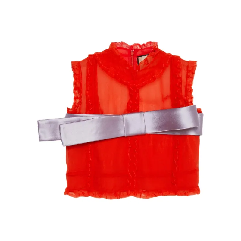 GUCCI Chiffon Shirts Women's Red-0