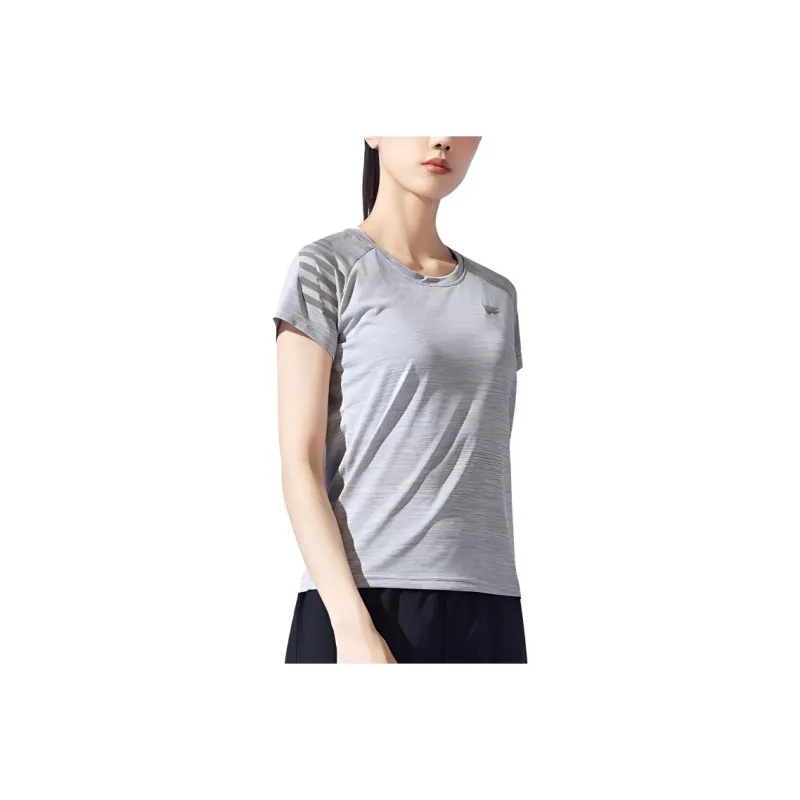 QIAODAN T Shirt Women's Gray Heather Gray-0