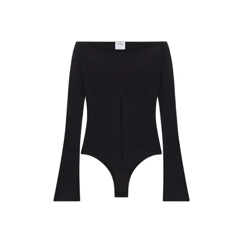 COURREGES Drop Zipped Crepe Jersey Bodysuit