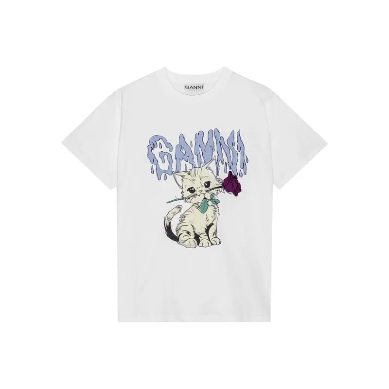 GANNI SS24 Regular T Shirt Women's Bright White-0
