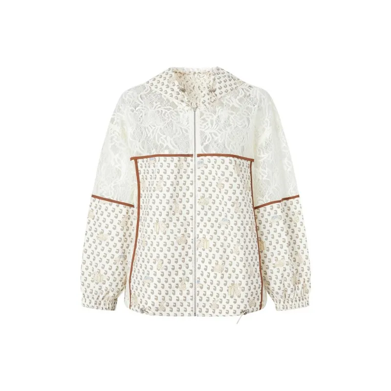 JZ Juzui Jacket Women's Floral Light Coffee-0