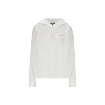 PRADA Triangle logo Cotton Hoodie