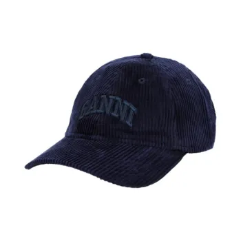 GANNI Logo Embroidered Corduroy Cap