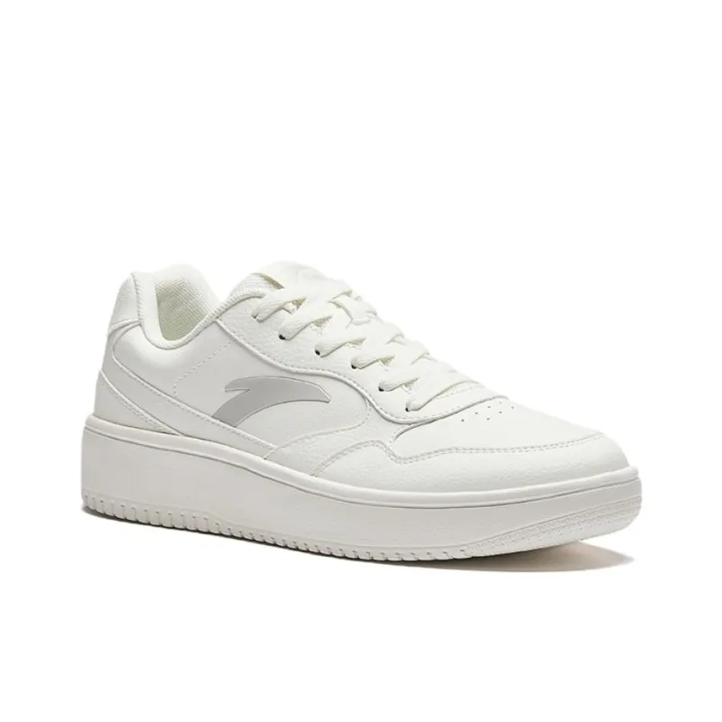 Anta Lightweight Cushioned Height Increase Wear-Resistant Lightweight Low-Top Skateboard Shoes Men's White Gray-3