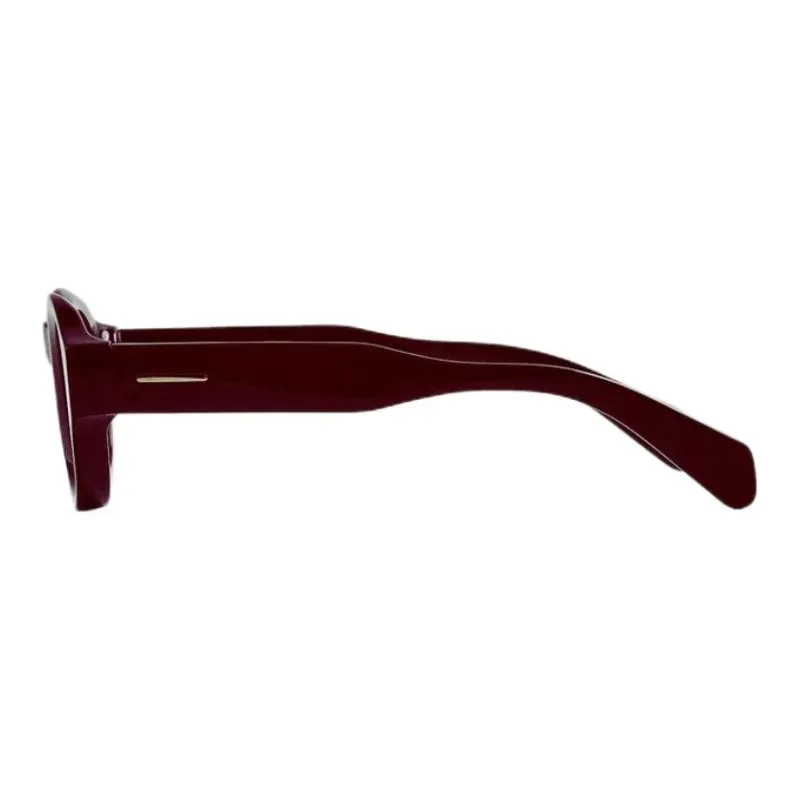 ZARA Acetate Round Sunglasses Men's Dark Red-2