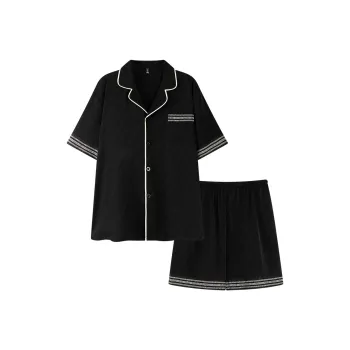 Qiao Ni Tong Pajama Set Men's Premium Black