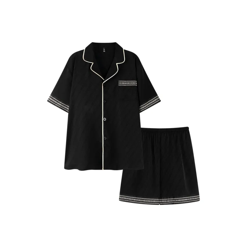 Qiao Ni Tong Pajama Set Men's Premium Black-0