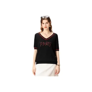 FENHONGMALI Knitwear Women's Black