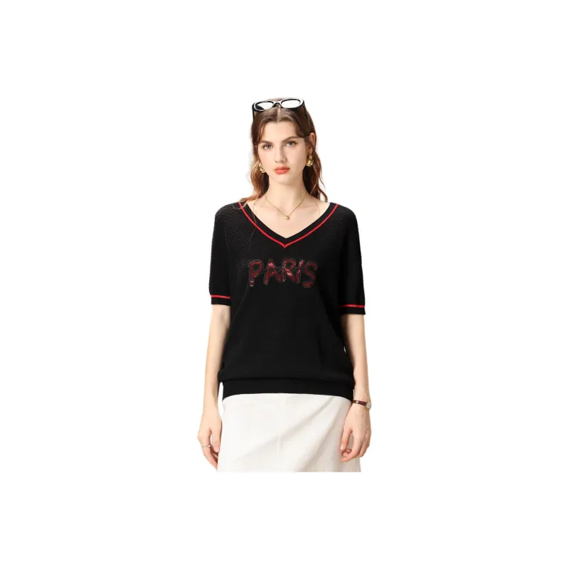 FENHONGMALI Knitwear Women's Black-0