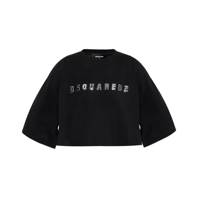 DSQUARED 2 Cropped Oversize Fit T Shirt-0