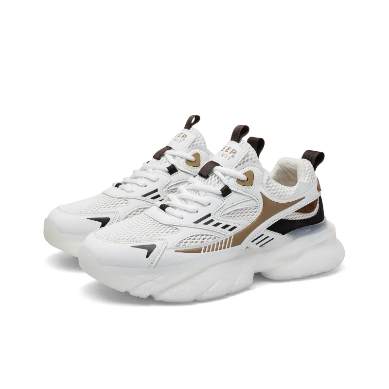 JEEP SPIRIT Cushioning, Slip Resistant, Abrasion Resistant, Lightweight Low Top Chunky Sneakers Men's White-3