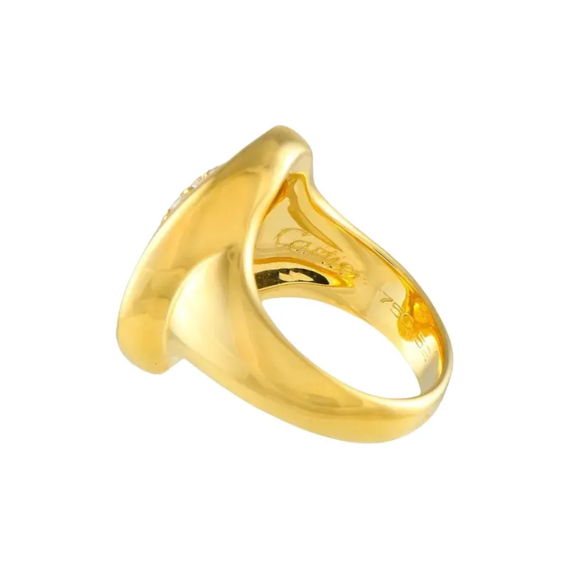 Cartier 18K Yellow Good Baignoire Diamond Ring-3