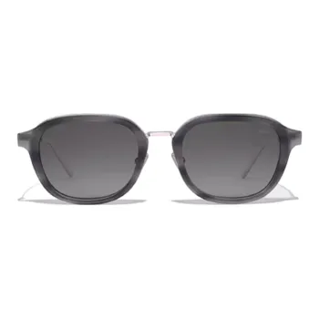 BERLUTI Metal Acetate Irregular Shape Sunglasses Unisex Silver