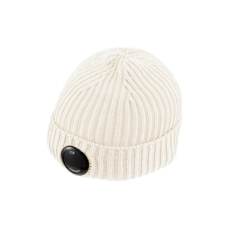 C.P.Company Wool Beanies Unisex Ecru-1