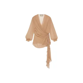 GUCCI Wrap Designed Chiffon Top