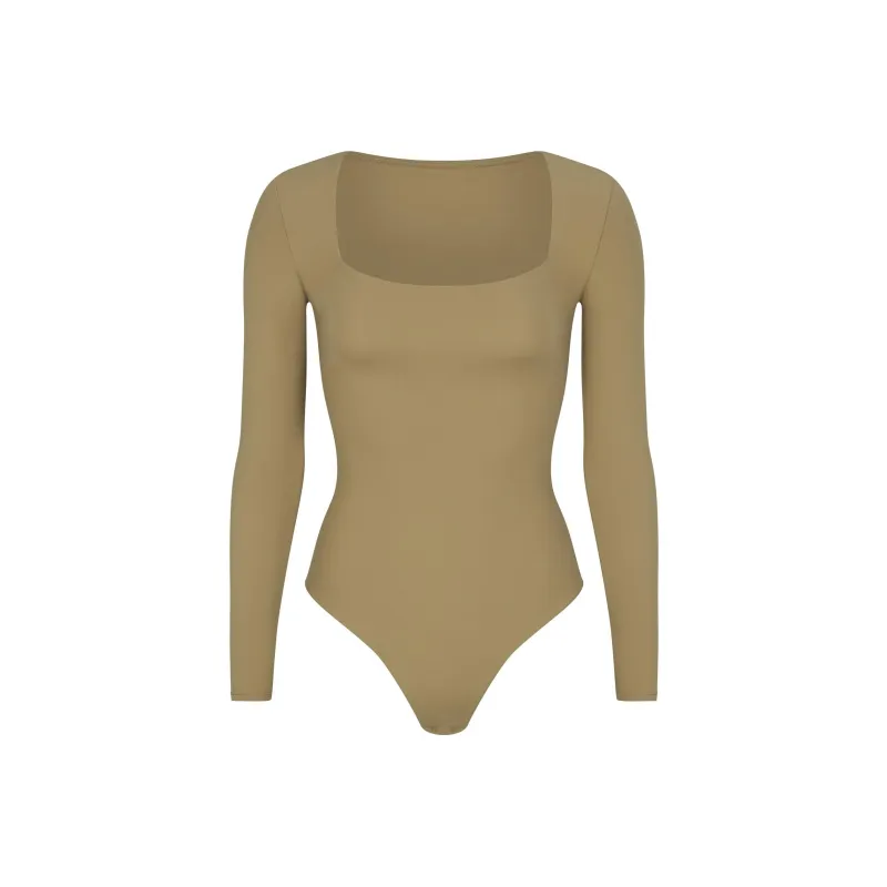 Skims Jelly Sheer Long Sleeve Bodysuit Onyx-2