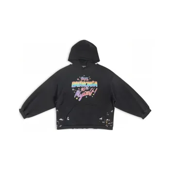 Balenciaga Women's 90/10 Small Fit Hoodie Black/Multi