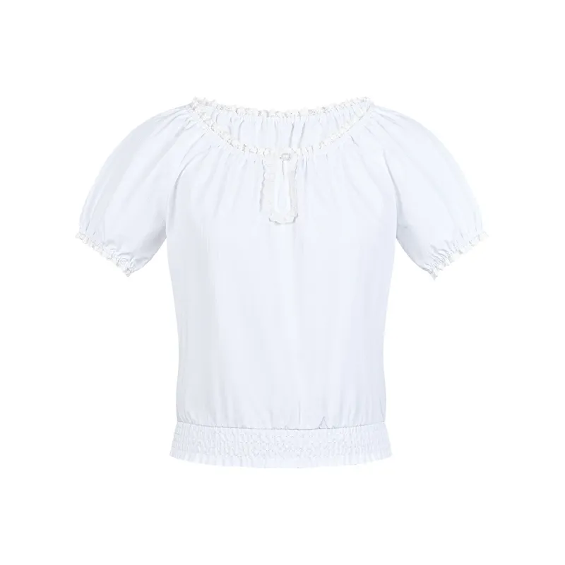 NTOT Puff Sleeve T Shirt Women's White-0