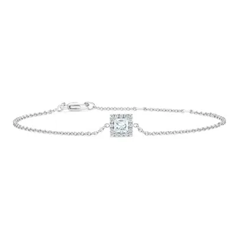 De Beers 18kt White Gold Aura Princess cut Diamond Bracelet
