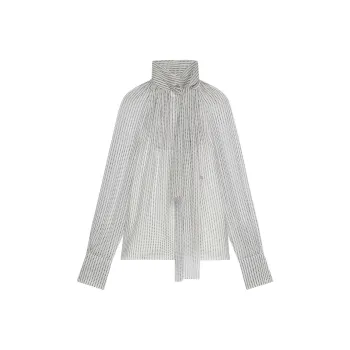 Givenchy Polka Dots Printed High Neck Blouse
