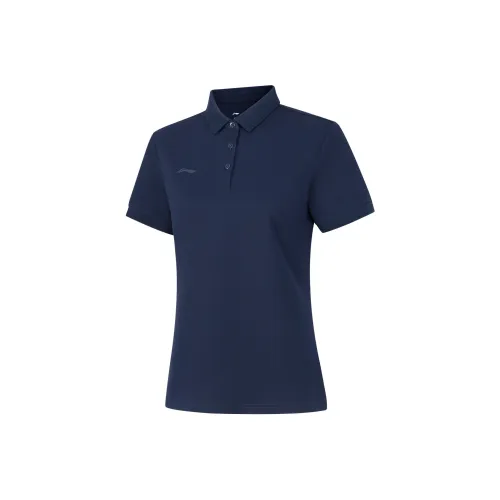 LiNing Polo Shirt Women's Dark Ship Blue
