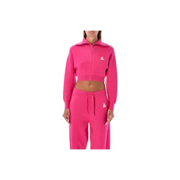 ISABEL MARANT ETOILE Oxane Logo Embroidered Cropped Cardigan