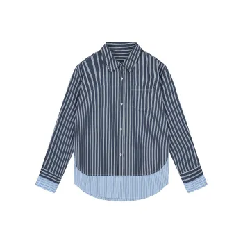 FAIRFAFO Shirt Women's Navy Blue