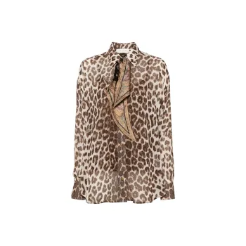 Zimmermann Illustration Leopard Printed Shirt