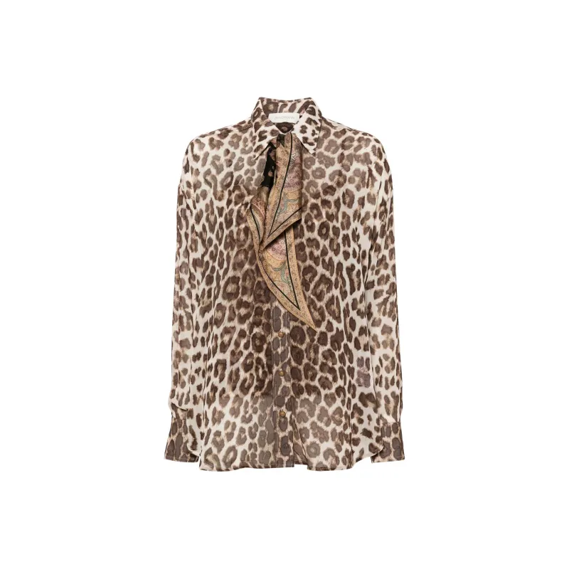 Zimmermann Illustration Leopard Printed Shirt-0