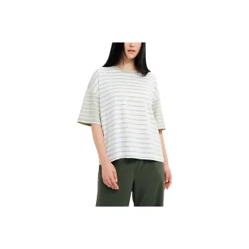 AIGLE Drop Shoulder Sleeve T Shirt Women's Turquoise Nouveau Green