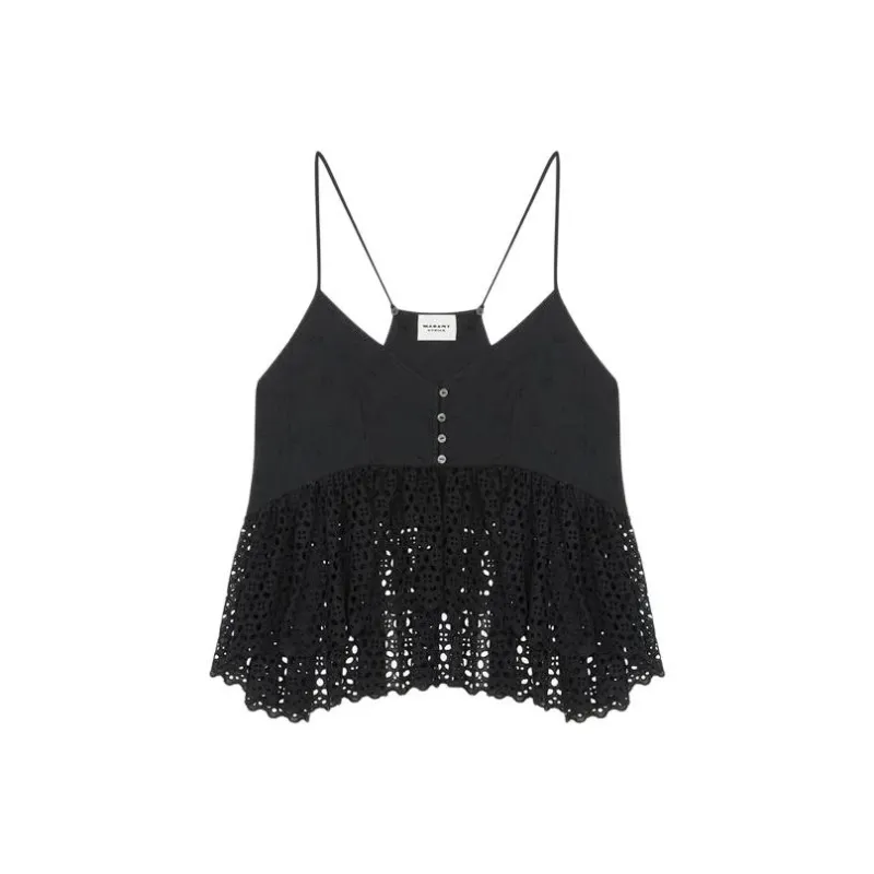 ISABEL MARANT ETOILE Sogane Broderie Anglaise Sleeveless Top-0