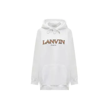 Lanvin Logo Embroidered Drawstring Hoodie