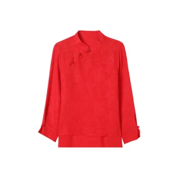 Yi Mengyuan Silk Shirt Women's Red