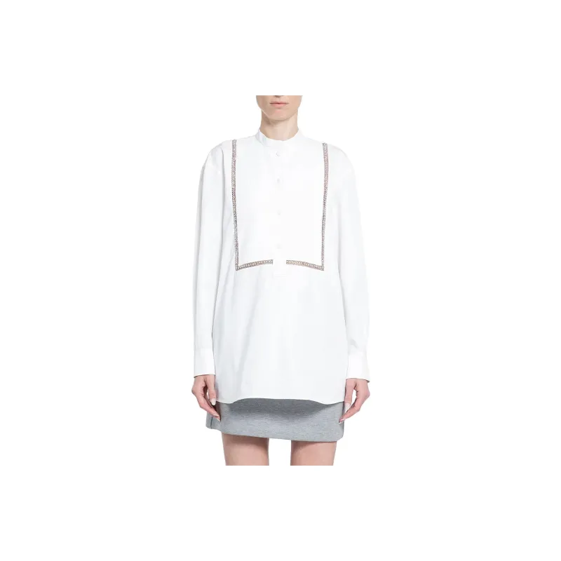 GUCCI Picqué Embellished Poplin Blouse-0