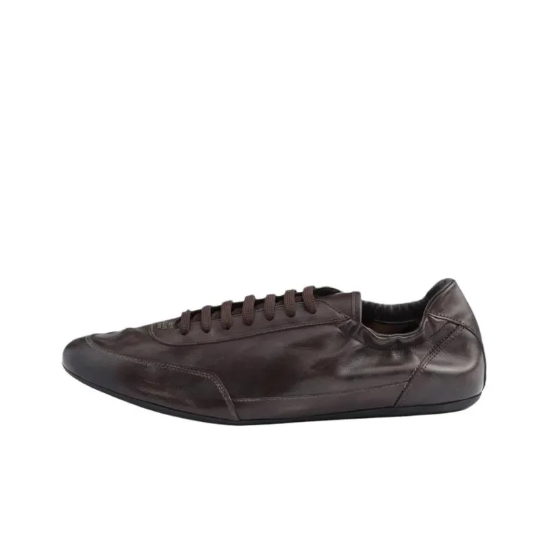 PRADA Collapse Low Top Casual Shoes Men's Brown-0