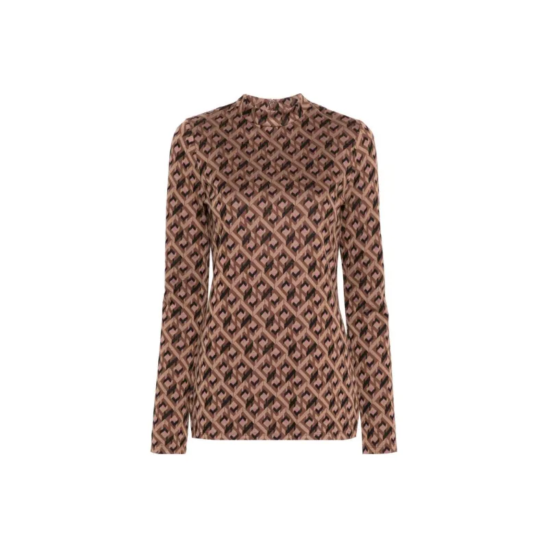 DVF Diane Von Furstenberg Birdie Tarot Maze-print Top-0