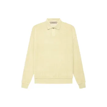 Fear Of God Essentials Velour Long Sleeve Polo 'Canary'