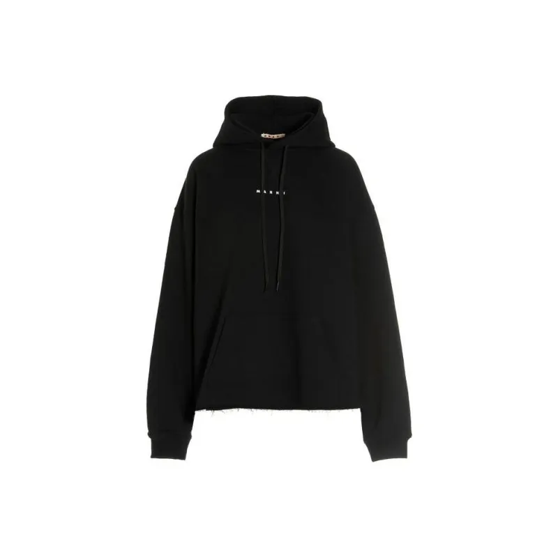 MARNI Logo print Cotton Hoodie-0