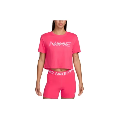 Nike Pro Drop Shoulder Sleeve T Shirt Women's Carnation Pink
