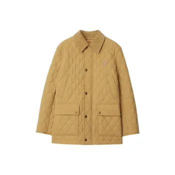 Burberry Logo Patch Diamond Quilted Jacket
