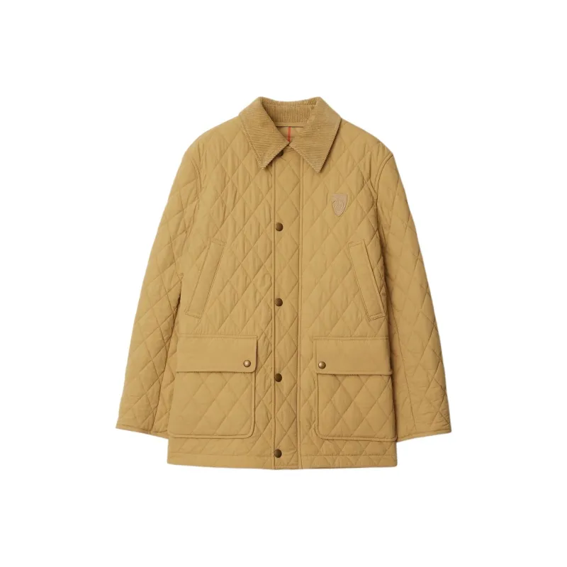 Burberry Logo Patch Diamond Quilted Jacket-0