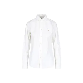 Polo Ralph Lauren 40/1 Ctn Oxford Ls Crlte St Long Sleeve Button Front Shirt White