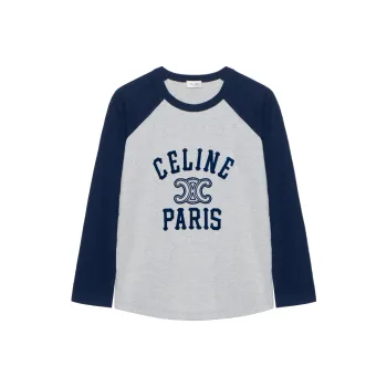 CELINE SS24 Raglan Sleeve T Shirt Women's Mixed Gray
